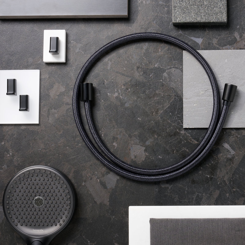 Tuyau de douche à main en tissu Hansgrohe Designflex, 80 po, Noir mat