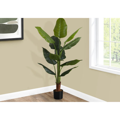 59" Indoor Faux Greenery - Tree With Lifelike Leaves In Pot Tall Artificial Realistic Decoration
