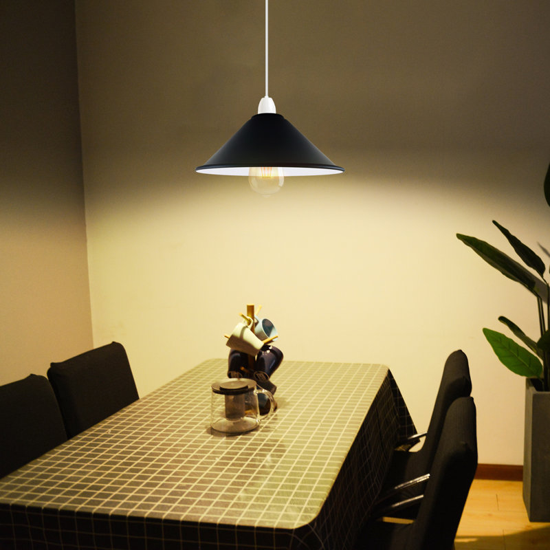 Vintage 10cm H Metal Cone Lamp Shade, Black