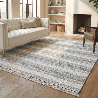Tapis géométrique en laine tissé à la main Pei Natura