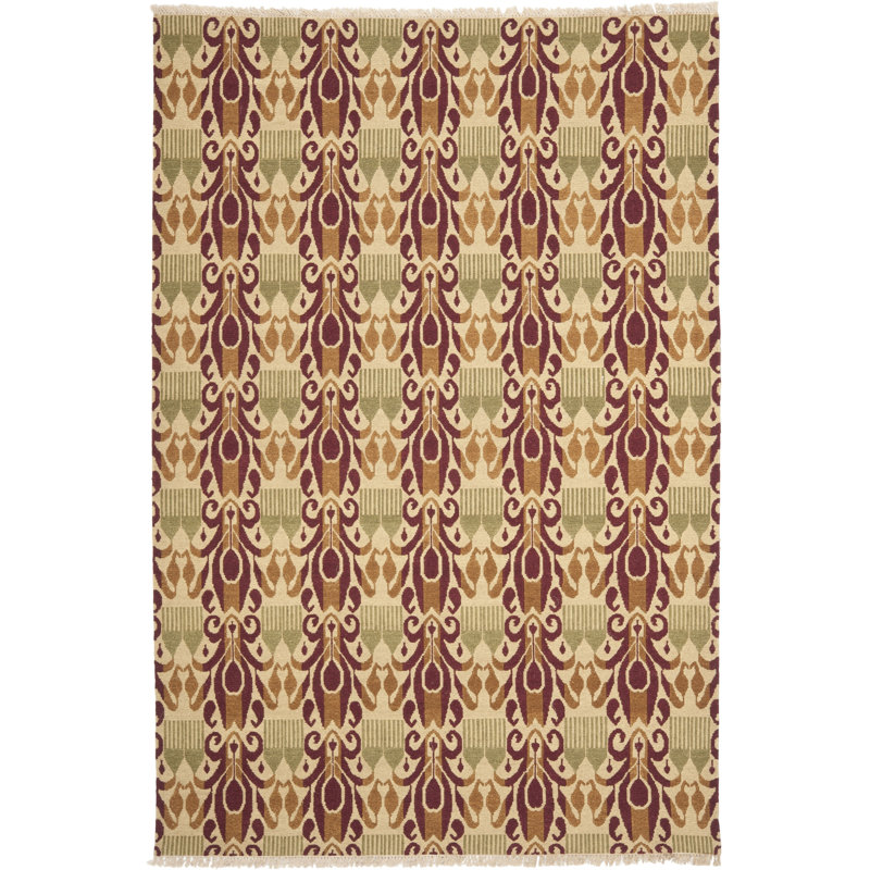 Tapis ikat en laine noué à la main Vera, Rectangle 9 pi x 12 pi