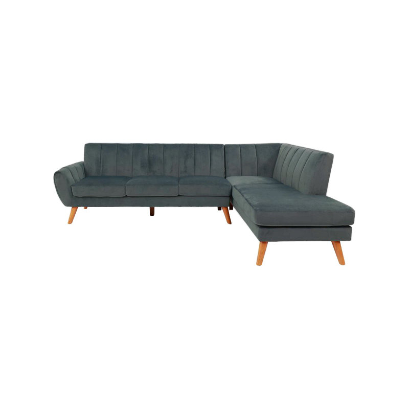 Canapé modulaire en velours 3 places, Gris foncé