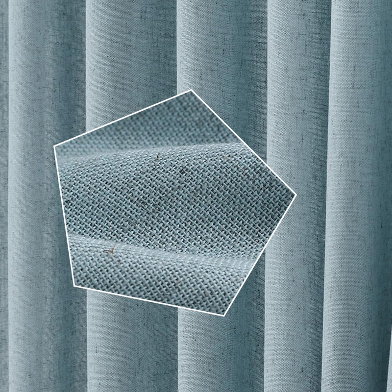 Pinch Pleat Linen Curtains 2 Panels Set, 40" W x 96" L