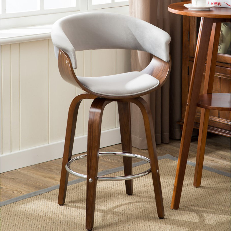 Brindley 97cm Swivel Bar Stool, Grey