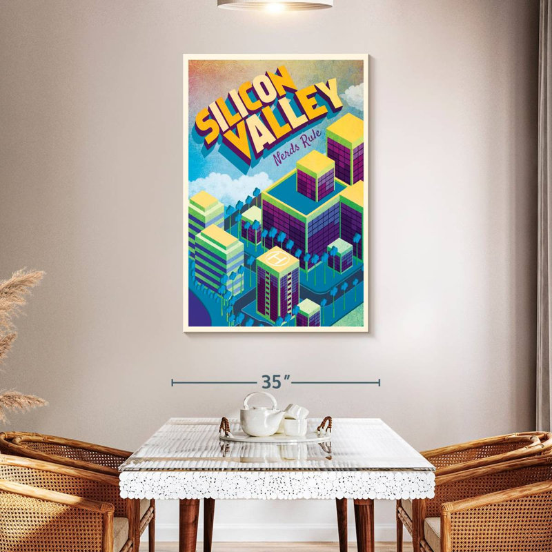 «Silicon Valley» sur toile, H 48 po x l 32 po x P 1,25 po