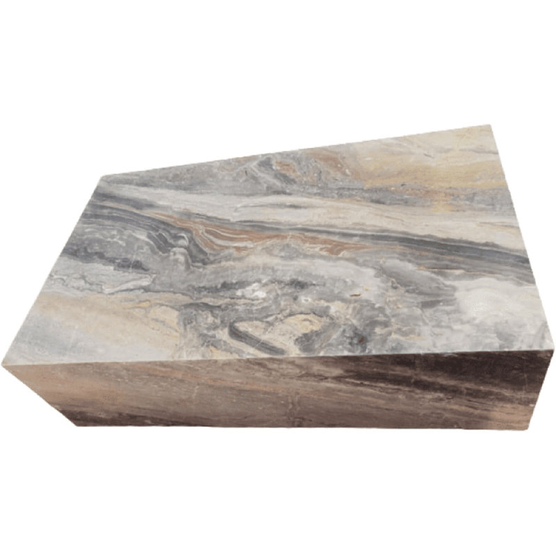 Genuine Marble Block Coffee Table - Grey Galaxy Marble