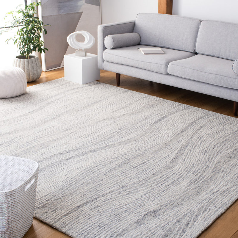 Tapis ivoire en laine touffeté à la main Wimmer, Rond 4 pi