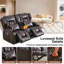 Causeuse manuelle inclinable avec console centrale, rangement et porte-gobelets-271894967