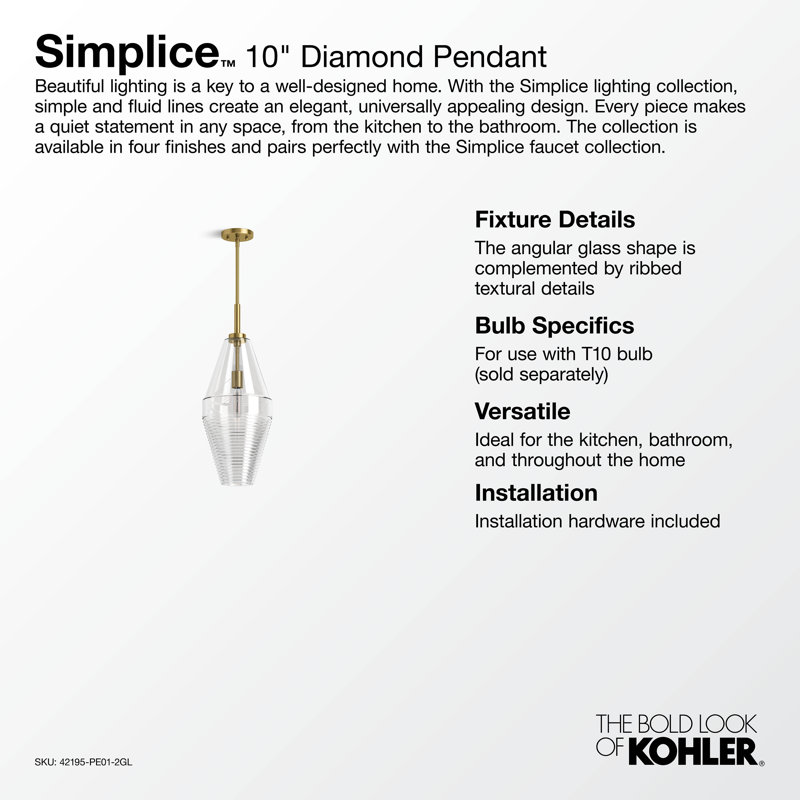 Simplice Diamond Pendant, Matte Black