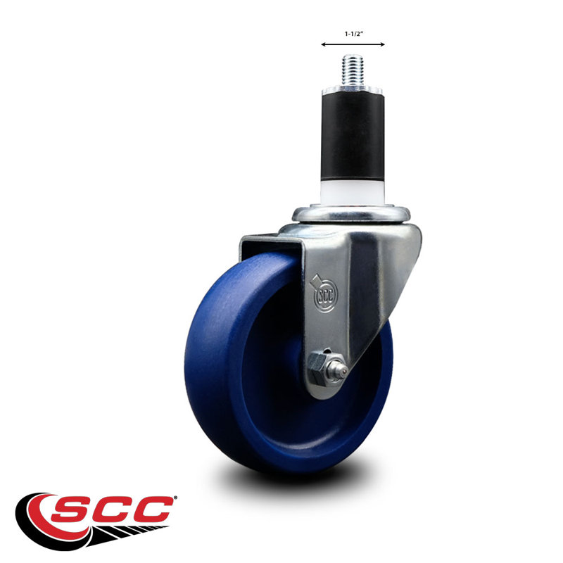 Solid Poly Wheel Swivel 1-1/2 Inch Expanding Stem Caster SCC