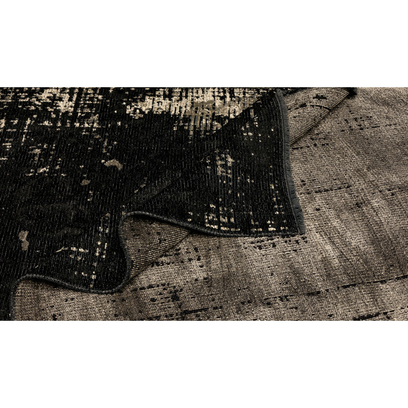 Rapture Abstract Cotton Black Area Rug, Rectangle 7'10" x 9'10"