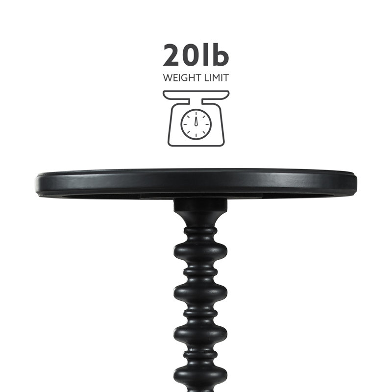 Fiama Black Solid Wood Round End Table