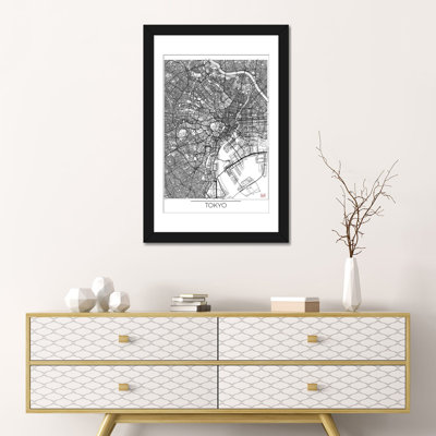 «Tokyo Minimal Urban Blueprint Map», impression sur toile