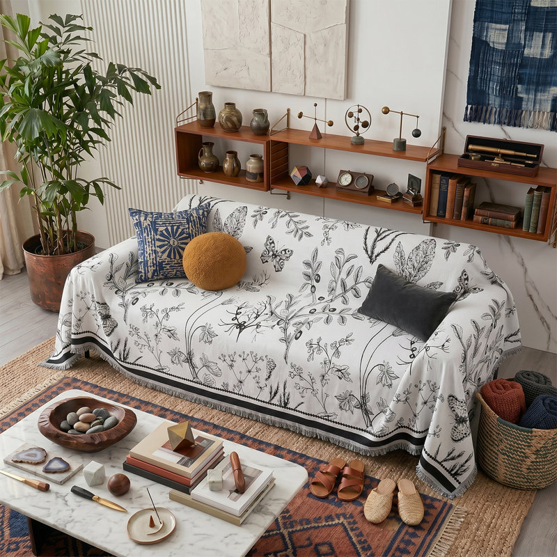 Anti-slip Soft Chenille Couch Cover Sofa Cover, 180 cm H x 340 cm W