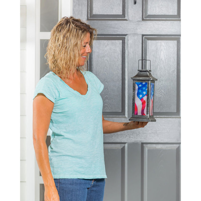 10.04'' Solar Powered Integrated LED Cylinder Lantern