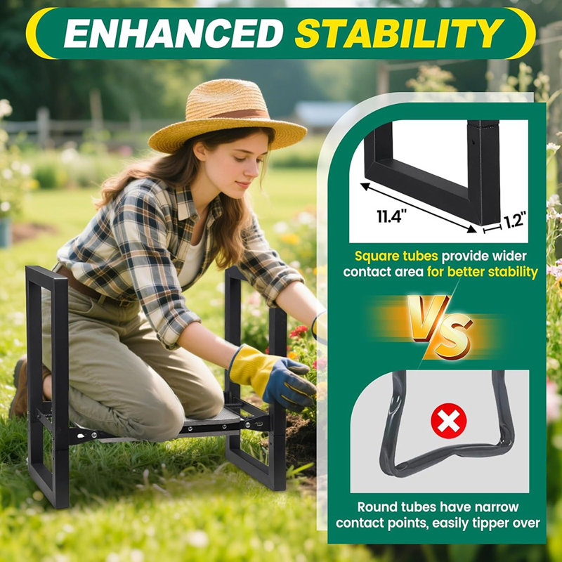 Garden Kneeler And Seat - Folding Garden Stool With Handles, Hea...
