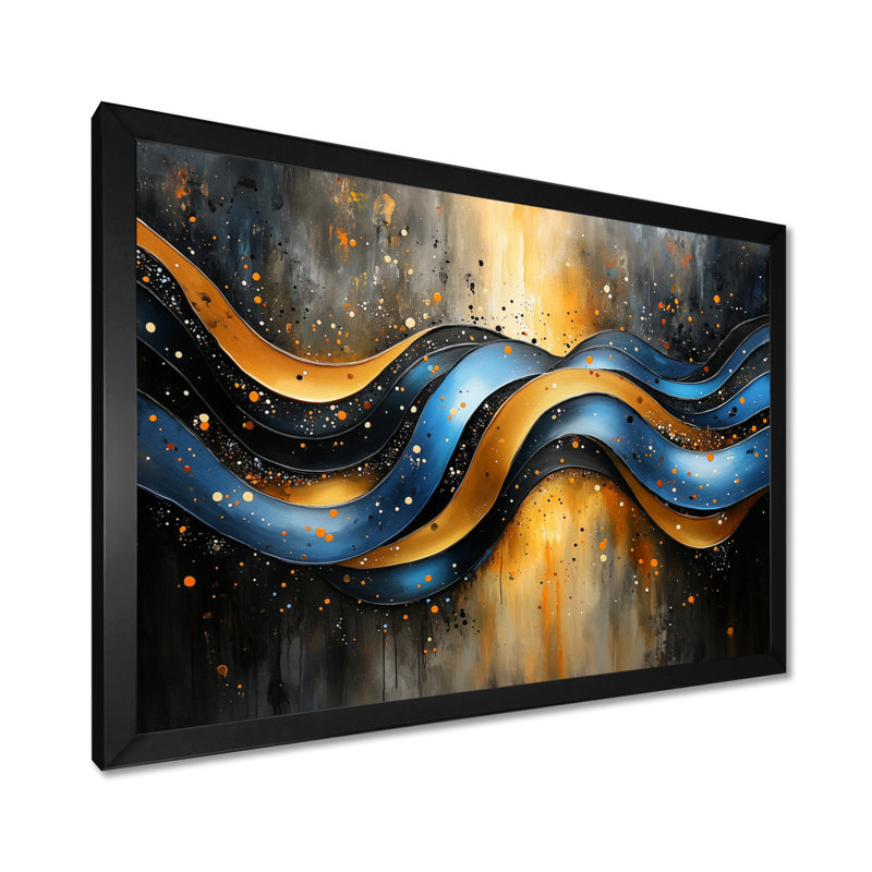 Bradninch Golden Blue Wave - Dérive optique - art mural d'art, H 12 po x l 20 po, Reproduction encadrée d'une seule photo