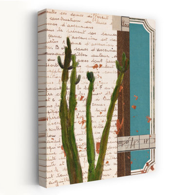 Art contemporain rétro, plante de cactus rétro, art contemporain