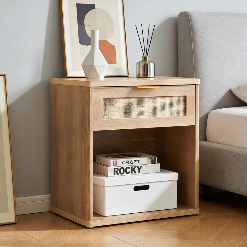 58.5cm W Manufactured Wood Bedside Table