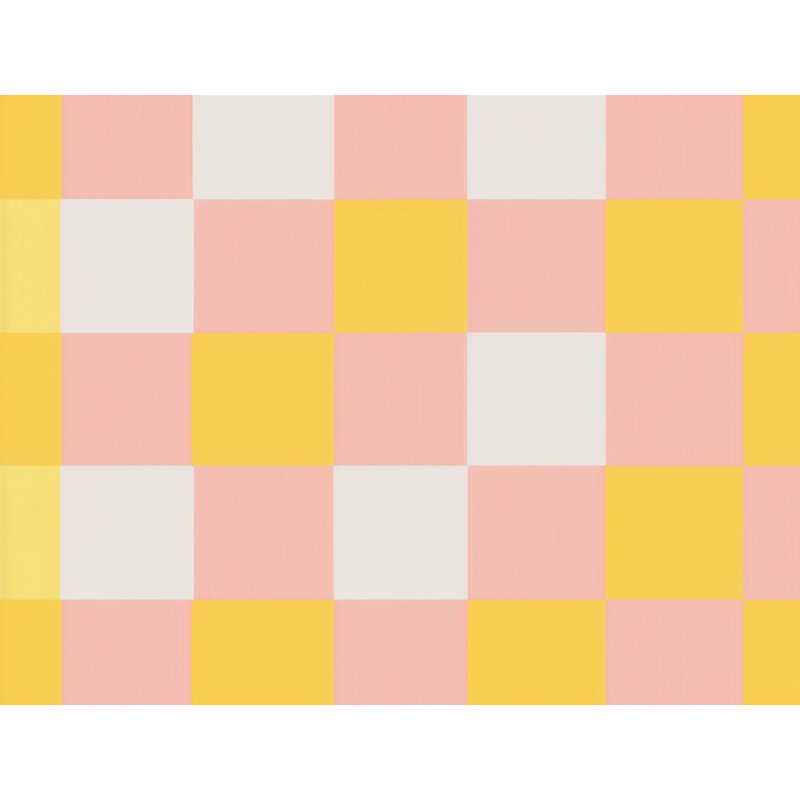 Machine Printed Comforter, Pink/Yellow Checkered, Twin Comforter