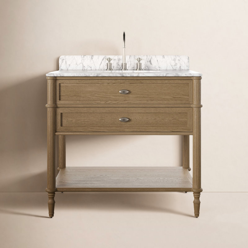 Toulouse 36'' W Single Vanity, Washed Blonde Oak Veneer