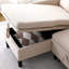 Canapé modulaire en L réversible avec rangement en L - coton, beige, bureau et appartement-1717445562