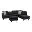 Canapé modulaire en forme de L avec porte-gobelet - Noir - Droite