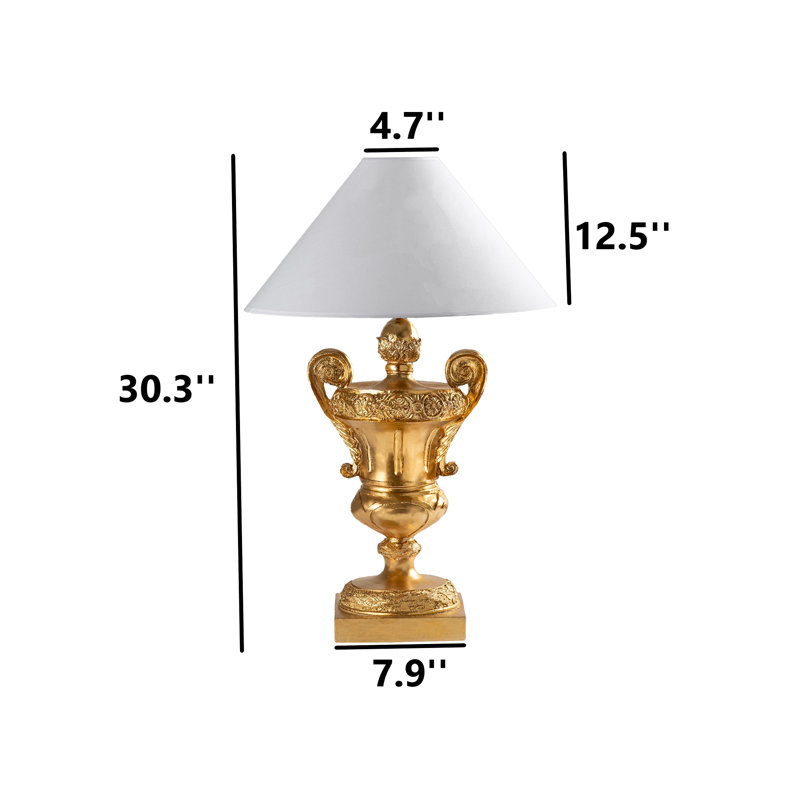 Lampe de chevet Golden Fabric Cap, Blanc
