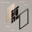 Art mural encadré à motif géométrique rétro - Formes rectangulaires abstraites noires et beiges, œuvre d'art moderne Mid-Century pour le bureau ou le salon-118383660-118383662