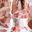 Décorations de gâteaux en forme de fleurs or rose, fleurs artificielles et papillons de fête