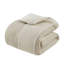 Ensemble d'édredon 3 pièces en taupe double / grand - 100% coton, rayures alternées, rembourrage, garniture, entretien, lavage