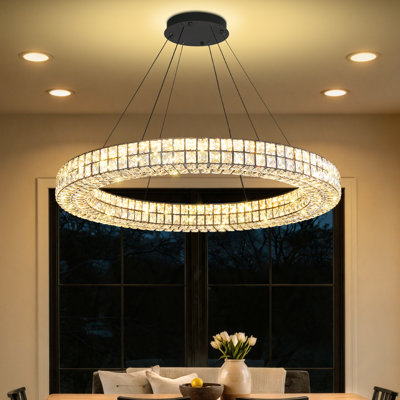 Talyssa 1 - Light Stainless Steel LED Crystal Pendant