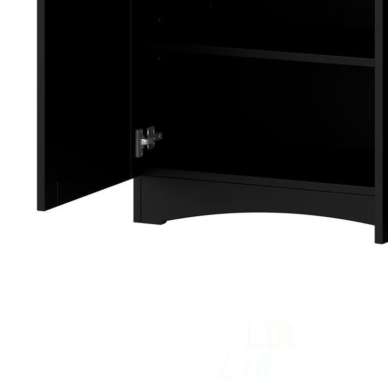 Meuble télé 3 pièces Mid-Century Farmhouse, meuble télé 70 po avec bibliothèque et armoire de rangement réglable, buffet rustique pour le salon, noir