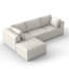 Canapé modulaire en velours côtelé en L 103,5 po pour salon, siège modulaire en velours côtelé avec repose-pieds, aucun assemblage requis (3 places + repose-pieds)-129222245