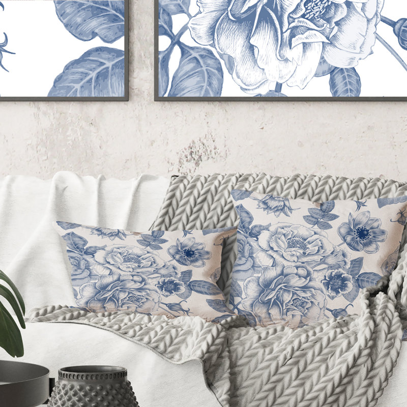 Floral Throw Pillow, 18" x 18"