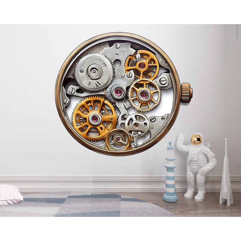 Décalcomanie à vapeur, mécanisme d'horloge, art mural, décoration industrielle, montre à engrenages, vinyle rétro, 227GM