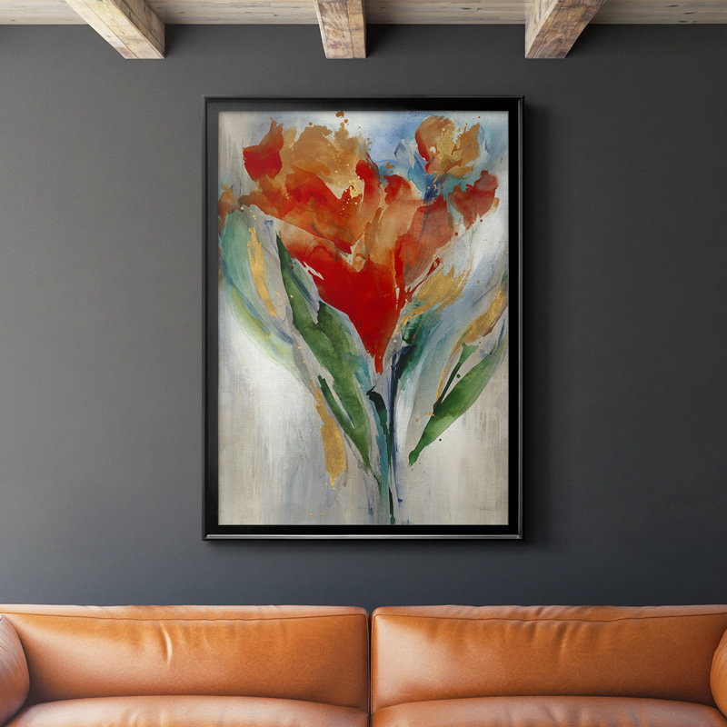 Wild Flower Bouquet, reproduction encadrée de qualité supérieure - prête à être accrochée, L 30,5 po x H 42,5 po, Cadre noir