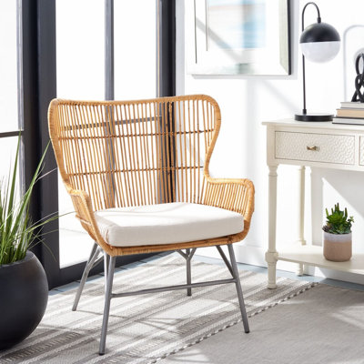 Chaise d'appoint en rotin avec coussin Millwood