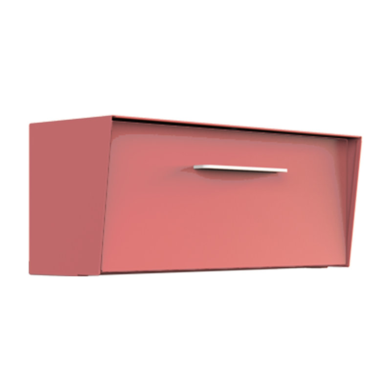 Mid-Century Modern ANGLED Wall Mounted Mailbox, Vintage Pink