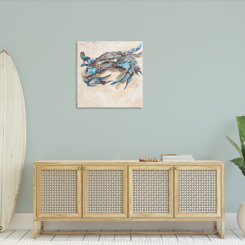 «Modern Blue Beach Crab» sur toile, H 30 po x l 30 po
