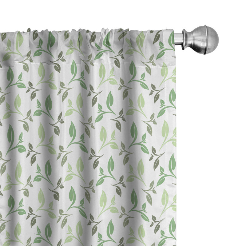 Leaf Semi-Sheer Rod Pocket Curtain Panels, 28" x 84"