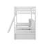 Lit mezzanine simple avec tablettes de rangement, tiroirs, siège et bureau-1391535055
