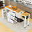 Rolling Kitchen Island Cart with Extendable Table, 3 Drawers, Storage Cabinet and Power Outlet-785041259