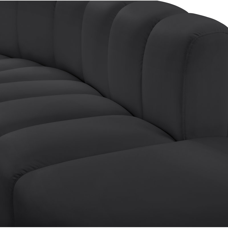 Canapé en cuir végétalien 145 "Houts, Cuir végétalien noir