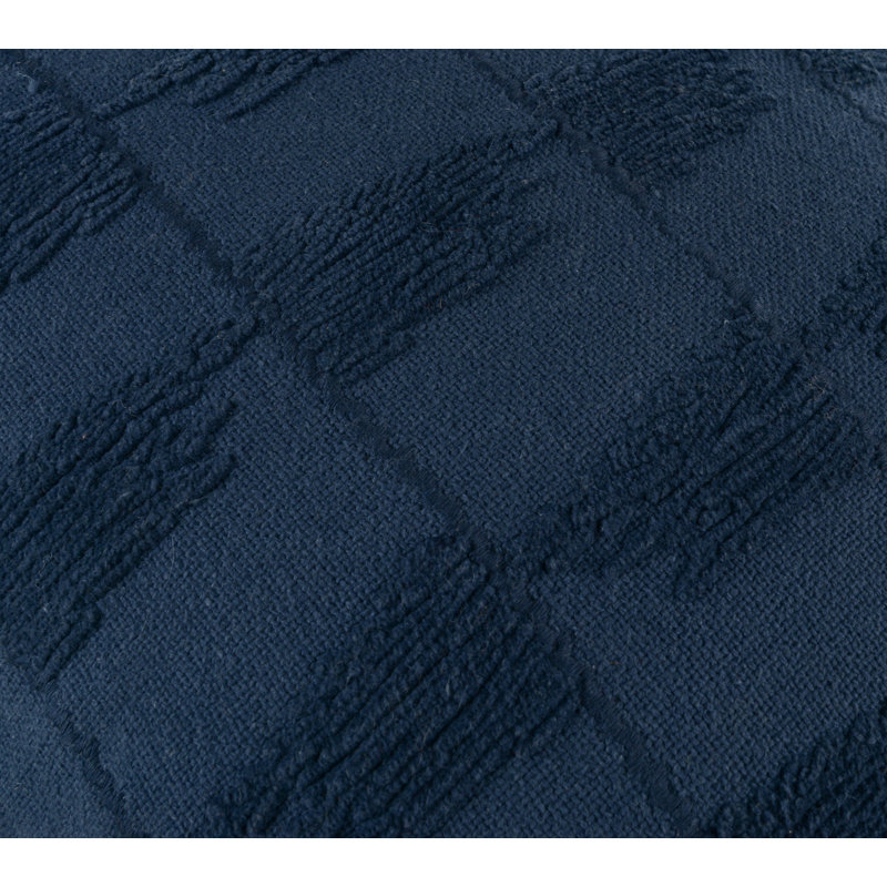 100% Cotton Throw Pillow, Blue, Down Alternative