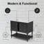 Meuble-lavabo 36 po avec lavabo sous-comptoir en céramique, 4 tiroirs d'extension et grande tablette de rangement, structure en bois d'hévéa massif, capacité de 300 lb, neutre moderne, prêt pour robinet central de 4 po-2122228595