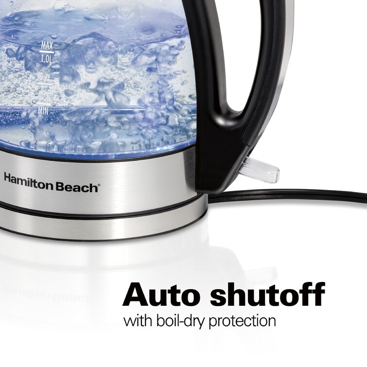 Hamilton Beach 1 Liter Electric Kettle, Stainless Steel and Black, New,  40901F