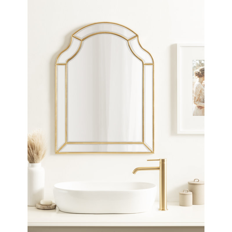 Esmond Engineered Wood Flat Mirror, 31.5" x 23.5", Gold