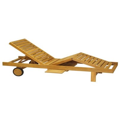 Quincy Outdoor Teak Chaise Lounge
