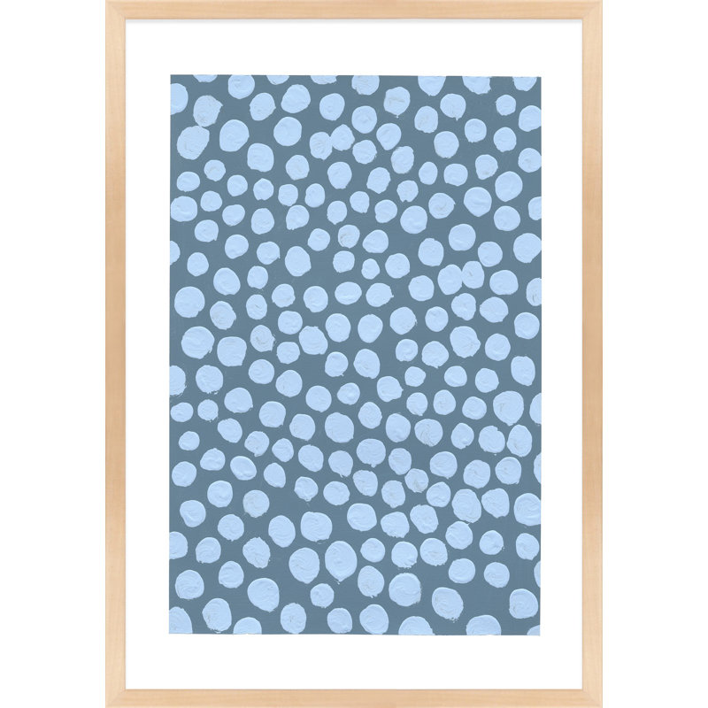Periwinkle On Blue Gray Painting by Michela Sorrentino, 20" H x 14" W x 1.25" D, Brown